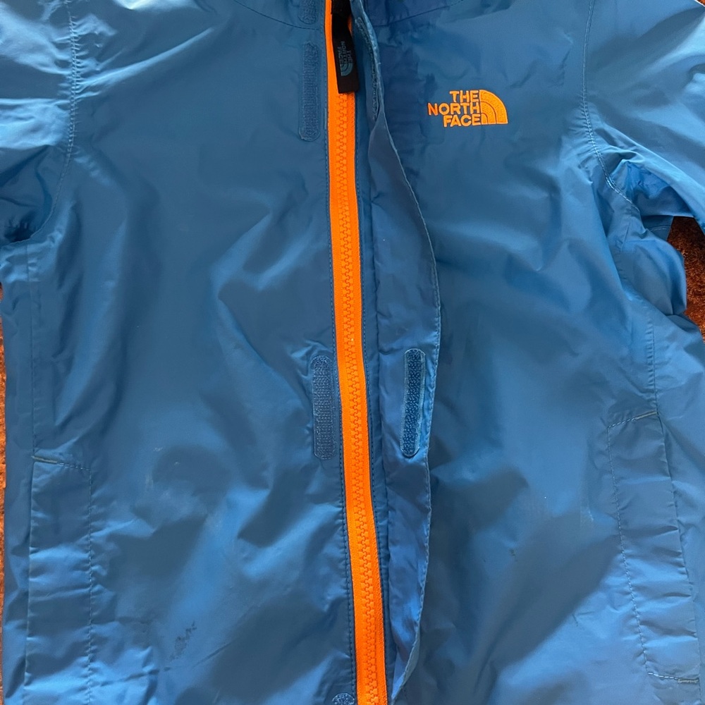 The North Face Blue Jacket with Orange Accents